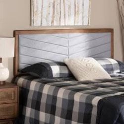 Mid Century Modern Style Gray Full Size Headboard (New In A Box)