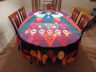 Day of the Dead Tablecloth by Whaline NEW 60" x 104"