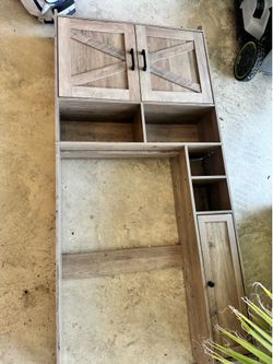 Farmhouse Over-the-Toilet Bathroom Storage Cabinet – Rustic Wood