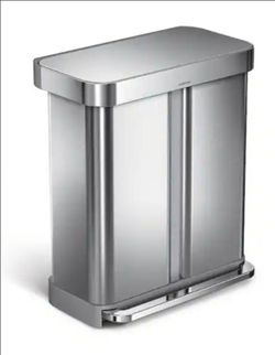 Simplehuman 58L dual compartment step trash can
