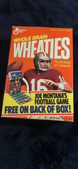 1991 Joe Montana Wheaties Cereal Box 49ers Football Game Vintage NFL Empty