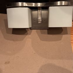 Brushed Silver Bathroom Sconce 