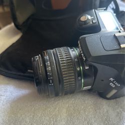 Pentax Camera With Case And Zoom Lens