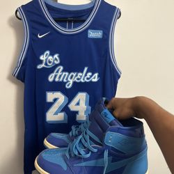 Nike Reves Paris KIY Azure Blue And Kobe Yersey 