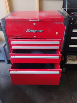 Red 4-Drawer Rolling Tool Cart with Lift Top (No Keys)