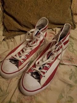 Red, white and blue converse