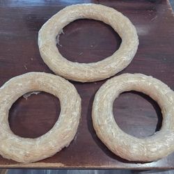 3 Brand New Straw Wreaths