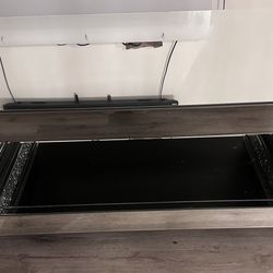 Glass + crushed diamond mirrored coffee table/center table