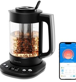 GoveeLife Smart Electric Kettle with Tea Infuser for Loose Leaf, 1.7L Black
Electric Tea Kettle with Brewing Program, Variable Temperature Control, 2H