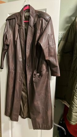 Leather Coat brown Size M Ladies