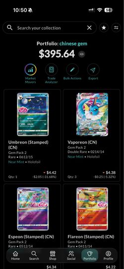 Chinese gem pack volume 2 Pokémon card lot