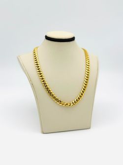 10K YELLOW GOLD CUBAN LINK CHAIN NECKLACE 15.86 GRAMS USED