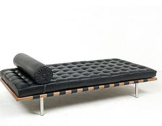 Modern Classics Barcelona daybed couch Mies van der Rohe Style Exhibition Daybed Black