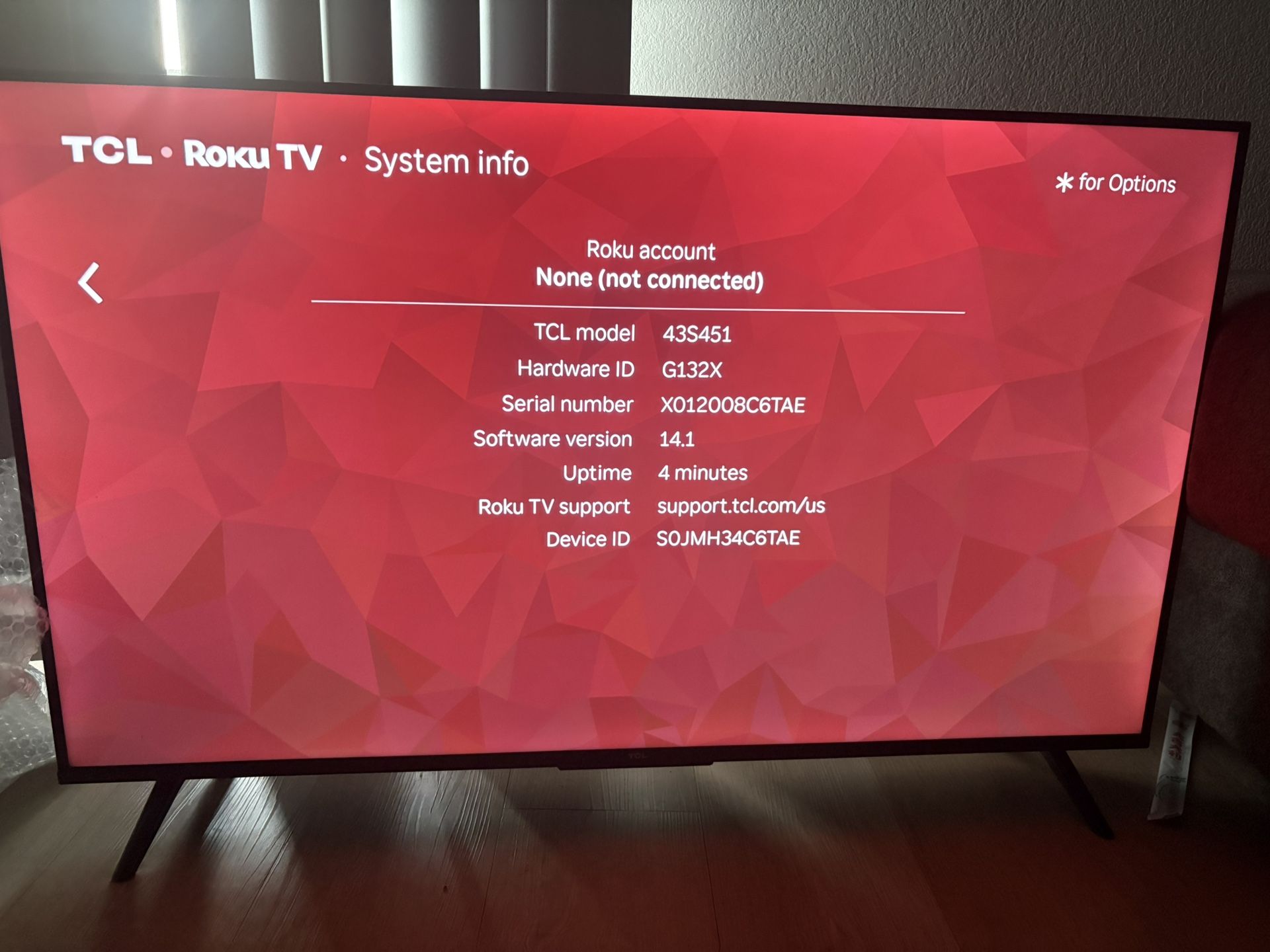 43” TCL Roku TV (NEED GONE TODAY)