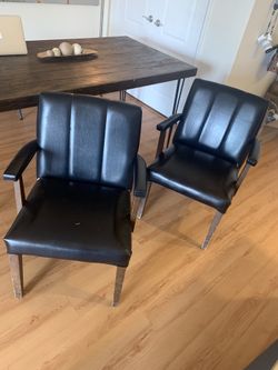 Black leather chairs