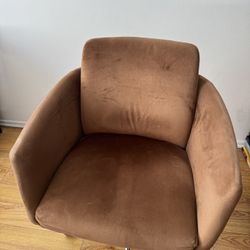 Brown Velvet Desk Chair
