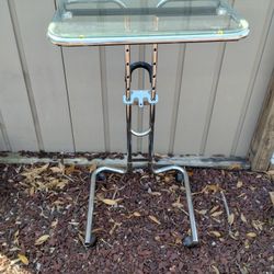 Glass Metal Standing Table Desk 