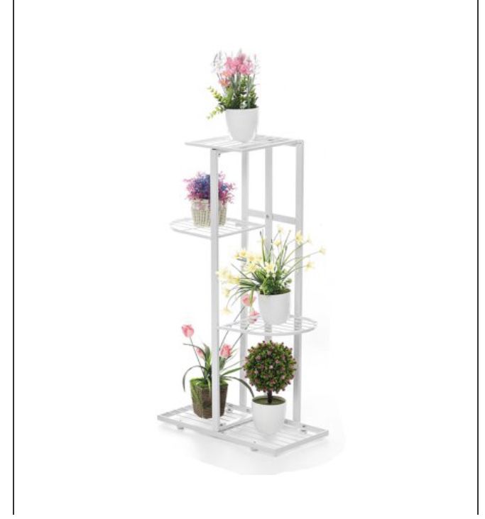 4 Tier Iron Craft Plant Flower Stand Flower Pot Shelf Rack Display Stand Garden Corridor Shelf Holder Decor