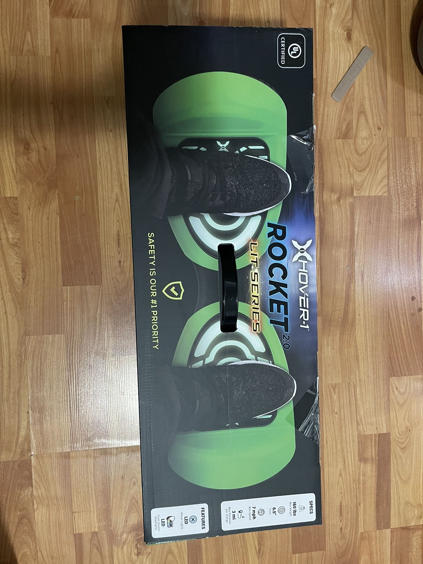 Hover-1 Rocket 2.0 Hoverboard for Teens, LED Lights, Max Speed 7 mph, Green