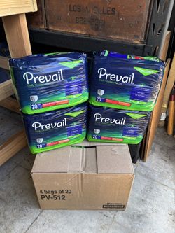 BRAND NEW “PREVAIL”  UNDERWEAR EXTRA ABSORBENT SIZE (MEDIUM  34” - 46”) 20 CT