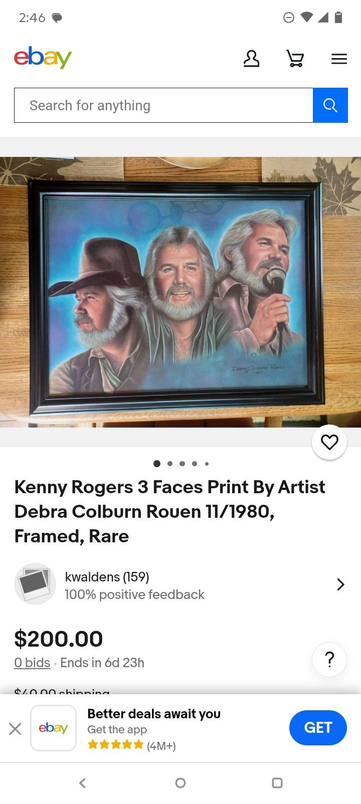 3 Face Kenny Rogers Painting. Read Description Down Below