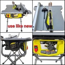 RYOBI 15 Amp 10 in. Compact Portable Corded Jobsite Table Saw with Folding Stand