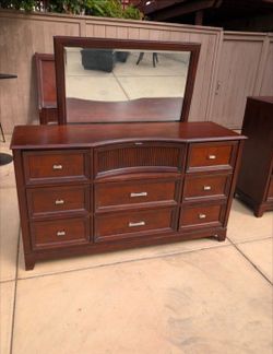 Solid Wood Dresser + Matching Mirror