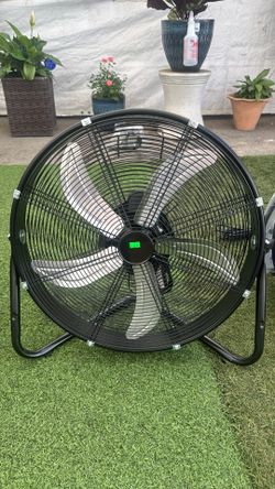 Metal 5 blade drum floor fan
