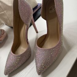 Pink glitter heels