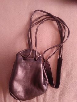 Mini leather draw string purse nice!!