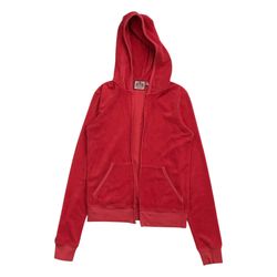 Vintage Juicy Couture Velour Hoodie Jacket Small S Coral Sweatshirt *NO ZIPPER*