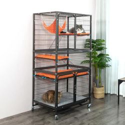 Cat Catio on wheels, Indoor,4-Tier Ferret Cage, Large Wire Crates, NEW