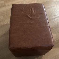 Faux Leather Ottoman