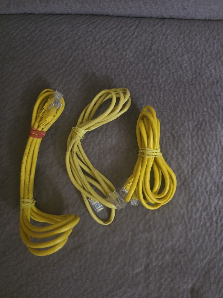 3 Yellow Cat5/6 Networking Cables 7ft?