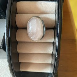 Silver Ring With Pink Stone