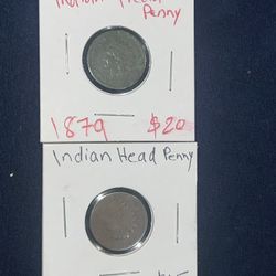 US Indian head penny 1975,1979