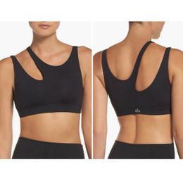 Alo Yoga Peak Asymmetrical Sports Bra. Small. Black.