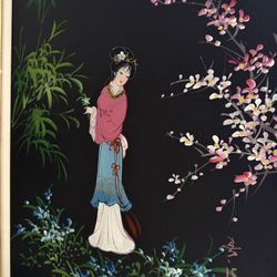 Antique Signed Japanese Geisha Painting. 