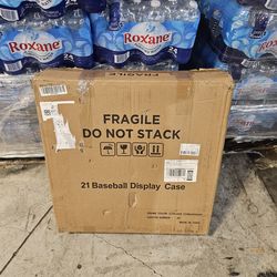 21-Slot Baseball Display Case Wall Mount UV Protected w/ Lock