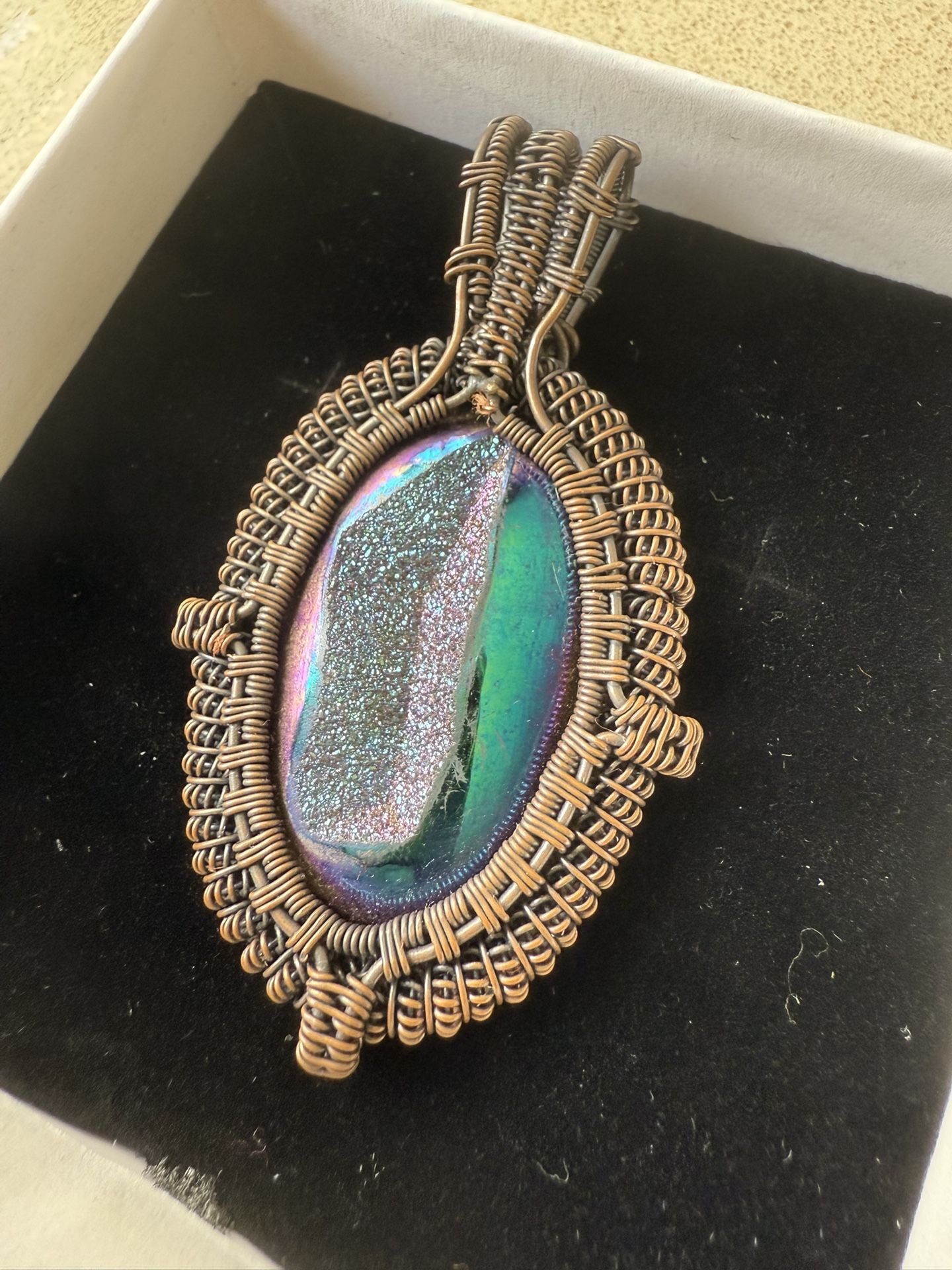 Spectacular Druzy and Wire Pendant