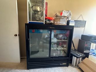 Refrigerator. Glass doors.