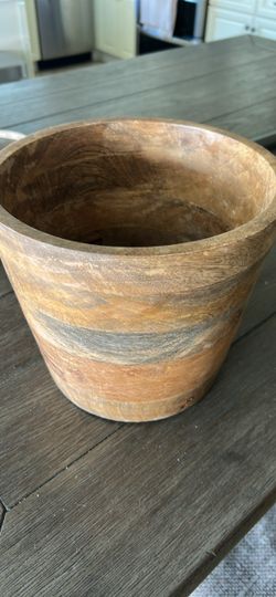Wooden trash can
