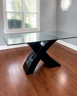 🔥 Modern Glass Dining Table –  (Table Only)