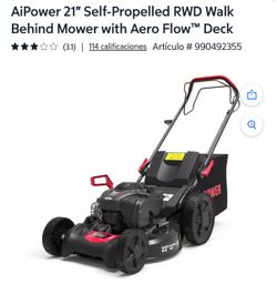 AiPower 21" Self-Propelled RWD Walk Behind Mower