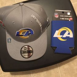Rams “Super Bowl “ Hat + 2 Sided Design Can Cooler 