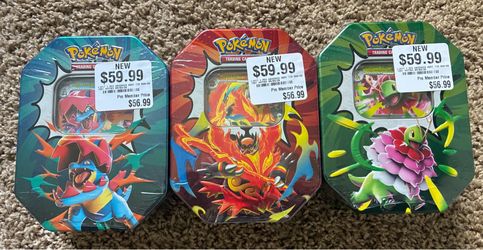 Pokémon Ascended Heroes 3x tin set! All 3 are still sealed! No damage! Pick up in Coral Springs.