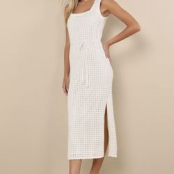 Lulus Ivory Knit Midi Dress