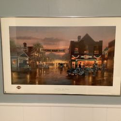 Harley-Davidson Small Town, Big Welcome Limited Edition Framed Print By Dave Barnhouse