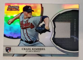 2011 Bowman Sterling Craig Kimbrel Game Used Memorabilia Jersey Atlanta Braves