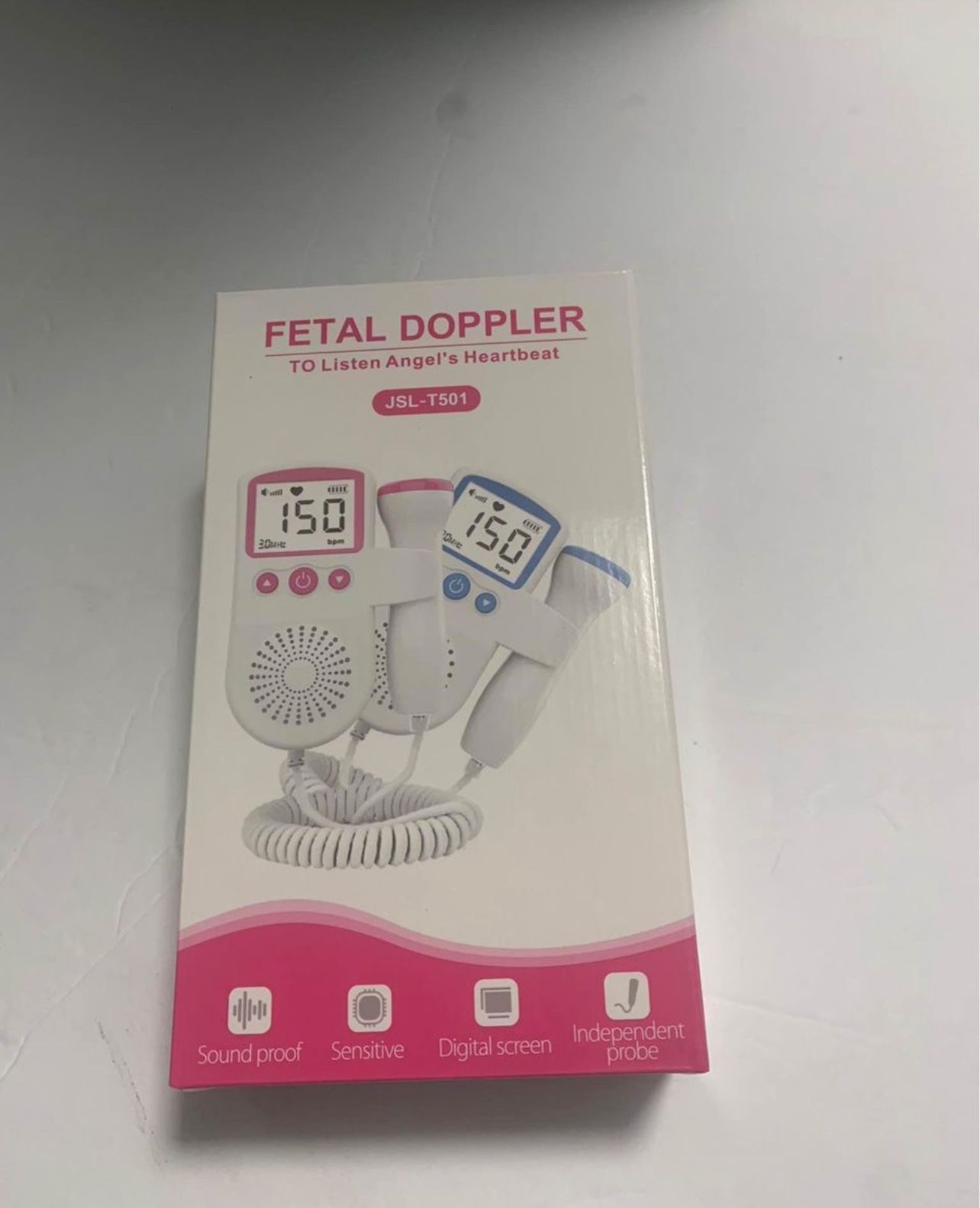 Fetal Doppler JSL-T501 Baby Heart Monitor Baby Shower Gift,  Prenatal Infant Baby Monitor  Im In Carson Comes With Batteries/Gel